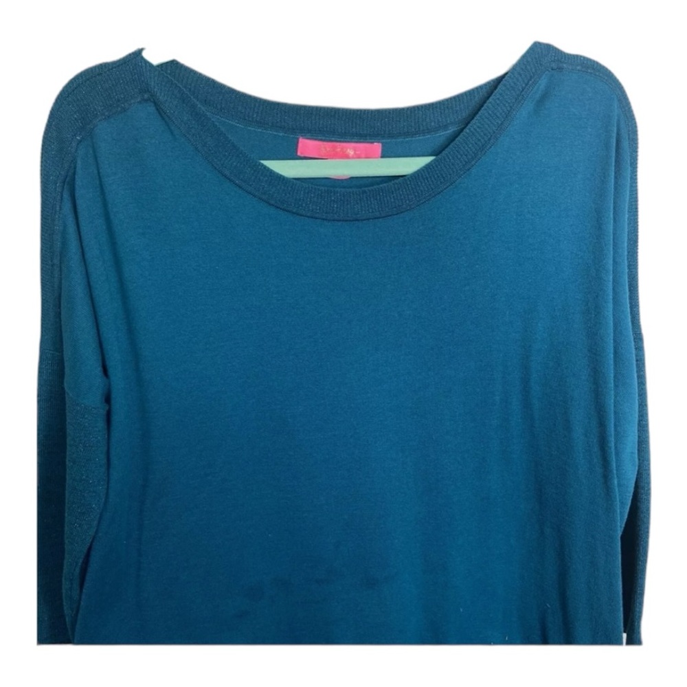 Lilly Pulitzer Teal Two Pocket 3/4 Sleeve Sweater Size XXS - Picture 2 of 6
